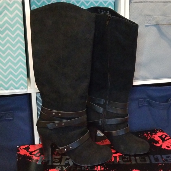 Fergalicious Shoes - Black Fergalicious Knee High Boots
